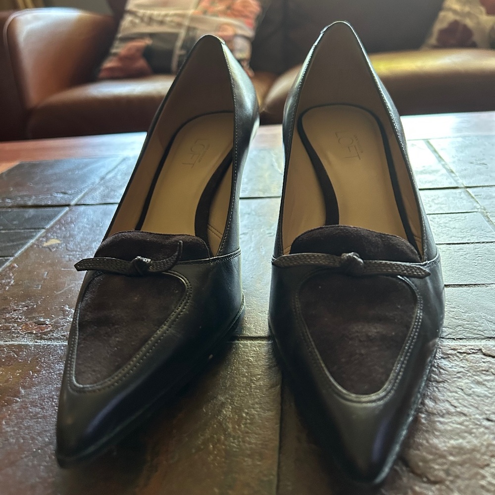 Ann Taylor LOFT Brown Leather & Suede Shoes